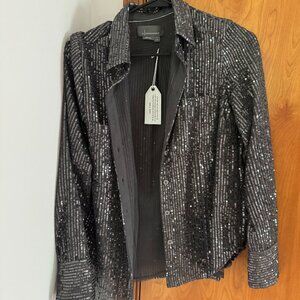 Anthropologie Sequin Dress Shirt